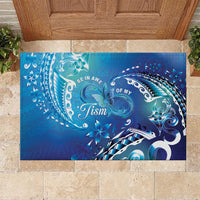 Polynesia Autism Awareness Rubber Doormat Be In Awe Of My 'Tism LT05 Blue - Polynesian Pride