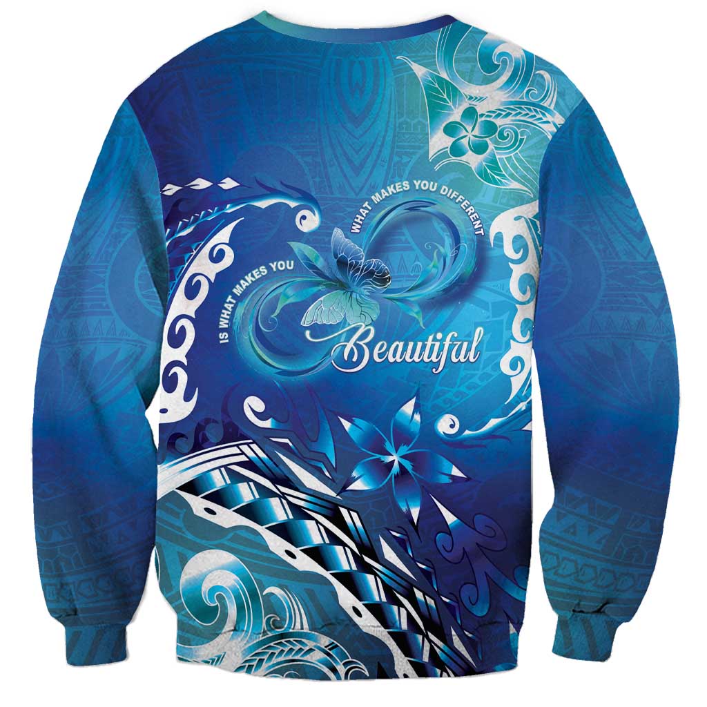 Polynesia Autism Awareness Sweatshirt Be In Awe Of My 'Tism LT05 - Polynesian Pride