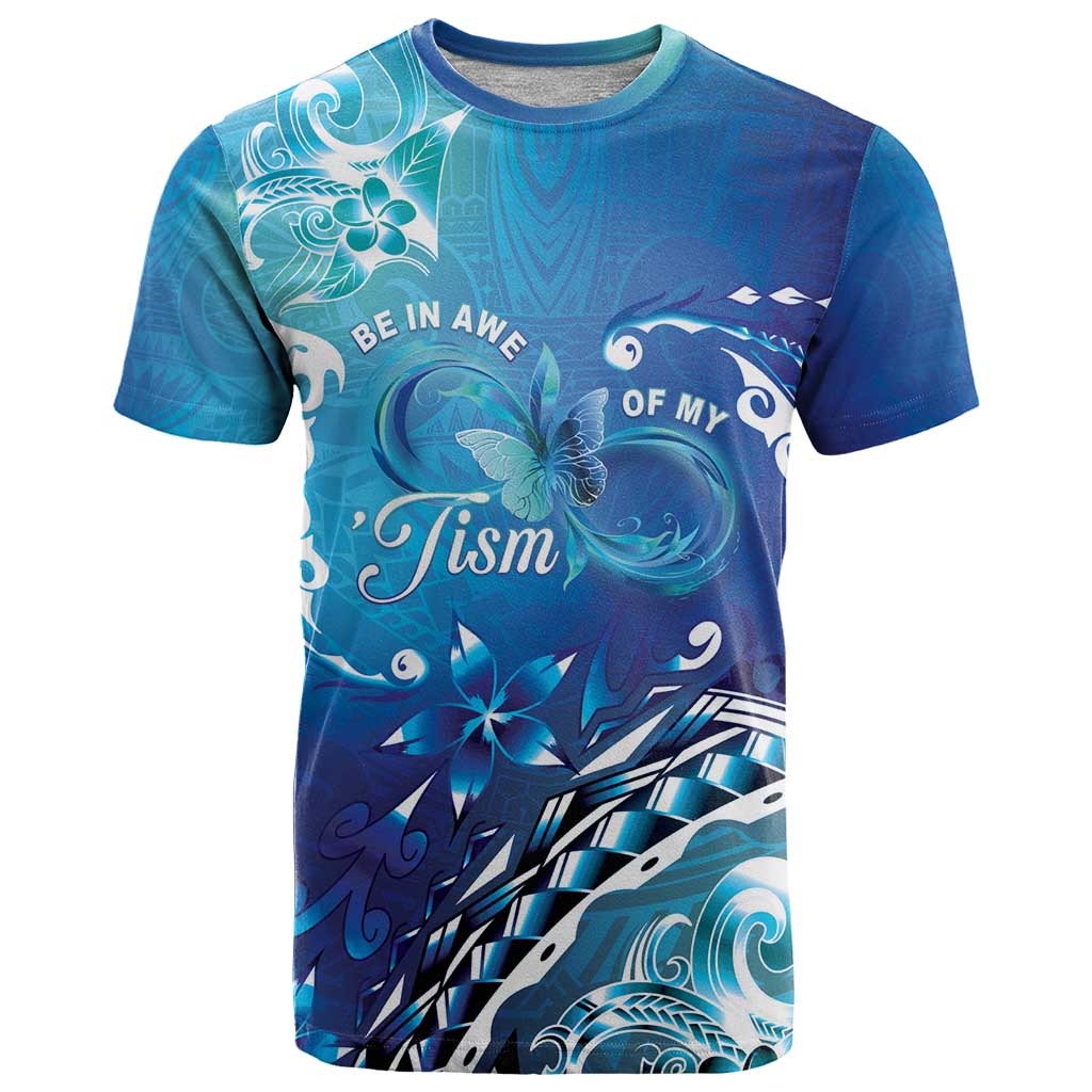 Polynesia Autism Awareness T Shirt Be In Awe Of My 'Tism LT05 Blue - Polynesian Pride