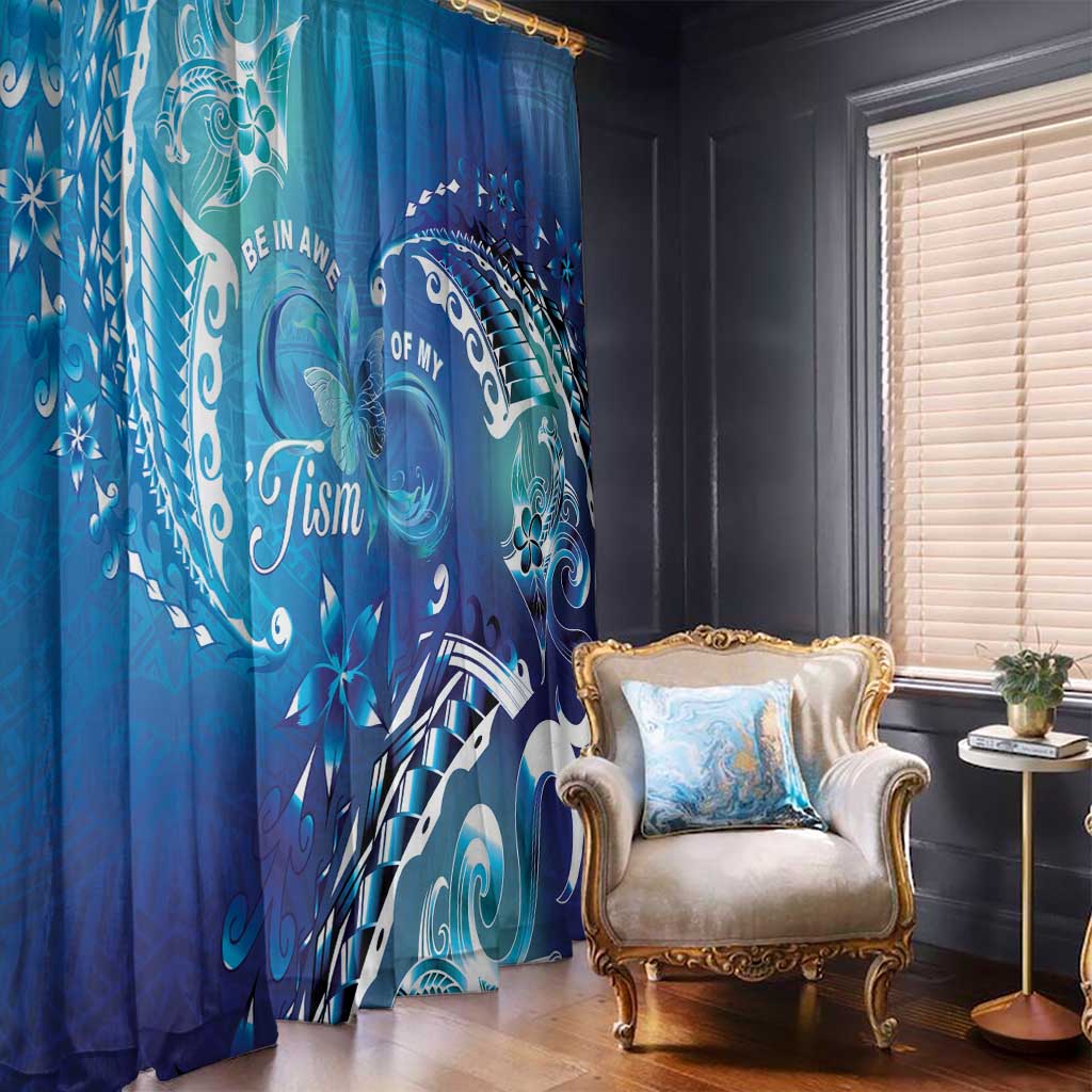 Polynesia Autism Awareness Window Curtain Be In Awe Of My 'Tism LT05 - Polynesian Pride