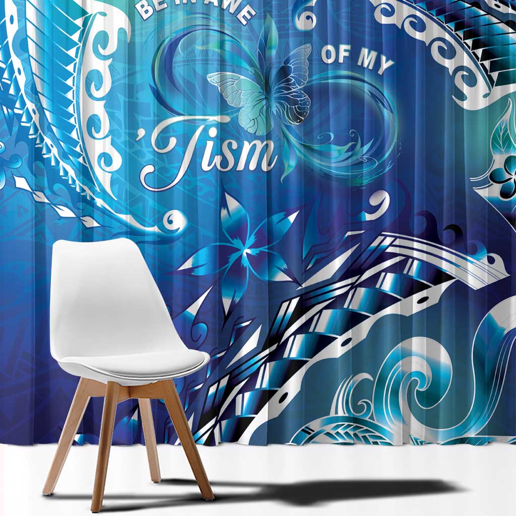 Polynesia Autism Awareness Window Curtain Be In Awe Of My 'Tism LT05 - Polynesian Pride