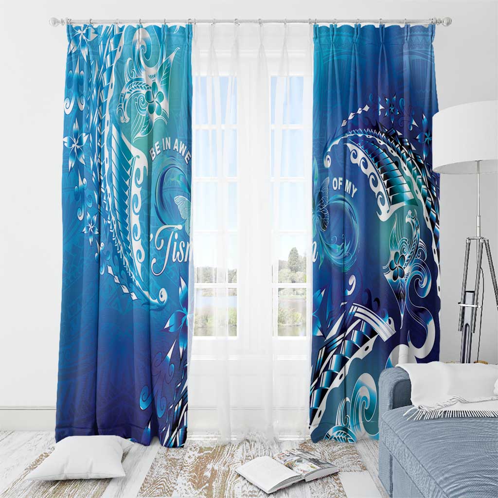 Polynesia Autism Awareness Window Curtain Be In Awe Of My 'Tism LT05 - Polynesian Pride