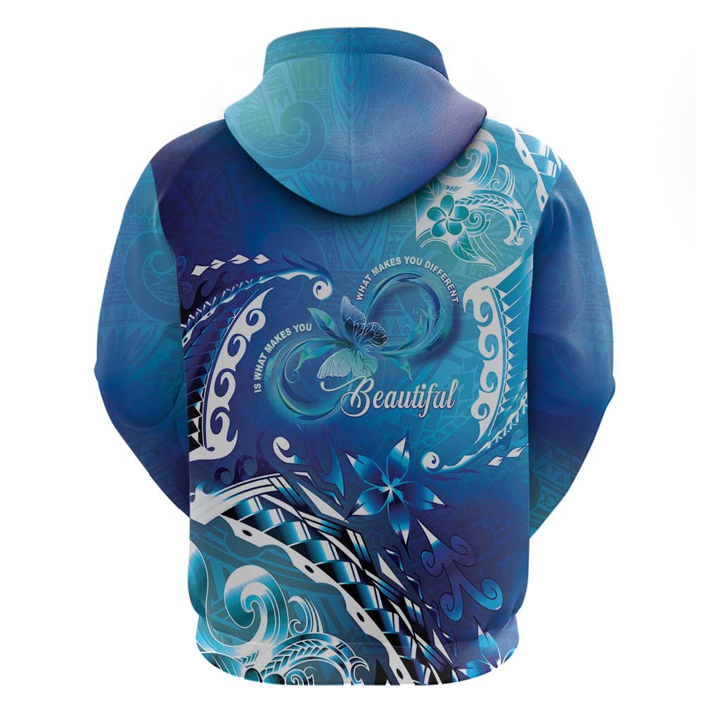 Polynesia Autism Awareness Zip Hoodie Be In Awe Of My 'Tism LT05 - Polynesian Pride
