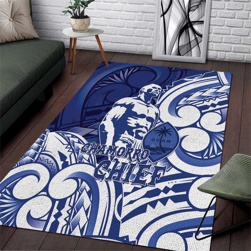 Guam Chief Kepuha Area Rug Chamorro Pride LT05 Blue - Polynesian Pride