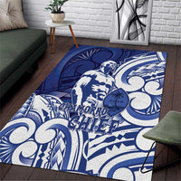 Guam Chief Kepuha Area Rug Chamorro Pride LT05 Blue - Polynesian Pride