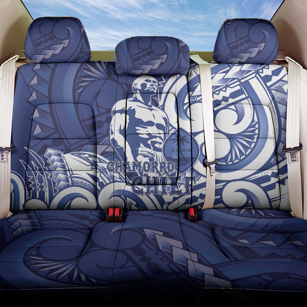 Guam Chief Kepuha Back Car Seat Cover Chamorro Pride LT05 One Size Blue - Polynesian Pride