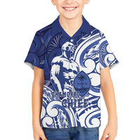 Guam Chief Kepuha Kid Hawaiian Shirt Chamorro Pride LT05 Kid Blue - Polynesian Pride