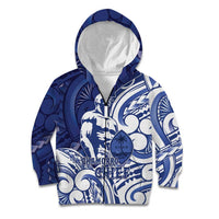 Guam Chief Kepuha Kid Hoodie Chamorro Pride LT05 Zip Hoodie Blue - Polynesian Pride
