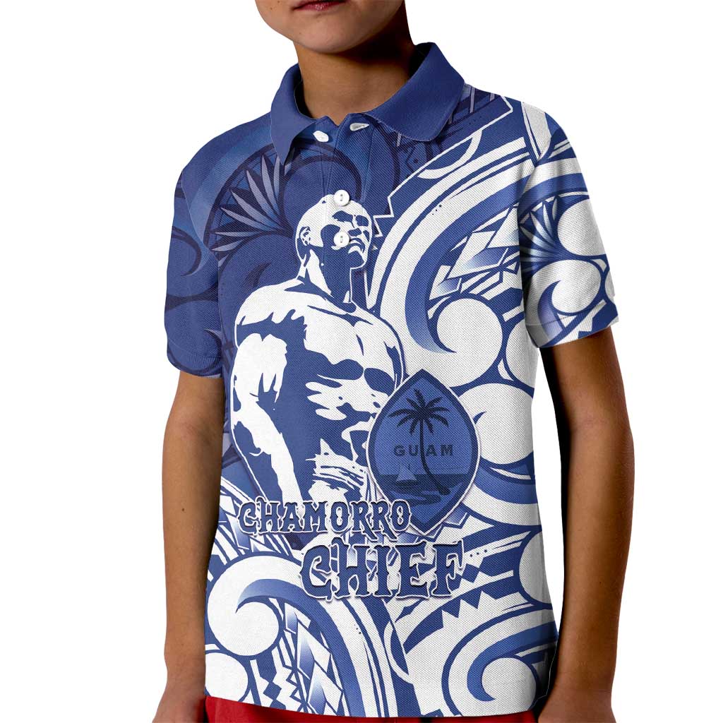 Guam Chief Kepuha Kid Polo Shirt Chamorro Pride LT05 Kid Blue - Polynesian Pride