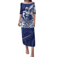 Guam Chief Kepuha Puletasi Chamorro Pride LT05 Long Dress Blue - Polynesian Pride