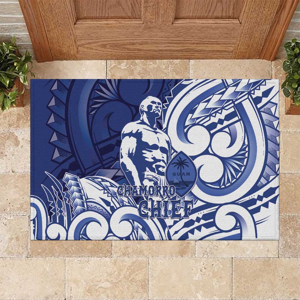 Guam Chief Kepuha Rubber Doormat Chamorro Pride LT05 Blue - Polynesian Pride