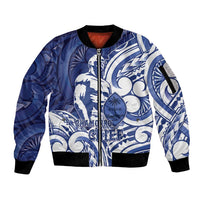 Guam Chief Kepuha Sleeve Zip Bomber Jacket Chamorro Pride LT05 Unisex Blue - Polynesian Pride