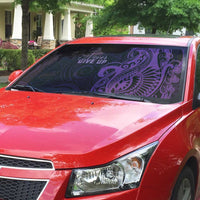 Lupus Warrior Auto Sun Shade Never Give Up Polynesian Style LT05 - Polynesian Pride