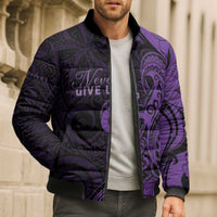 Personalised Lupus Warrior Bomber Puffer Jacket Never Give Up Polynesian Style LT05 - Polynesian Pride