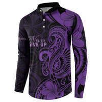 Personalised Lupus Warrior Button Sweatshirt Never Give Up Polynesian Style LT05 - Polynesian Pride