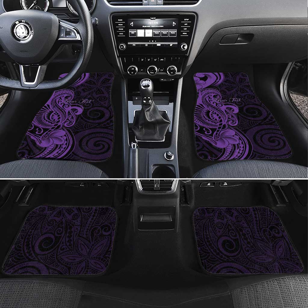 Personalised Lupus Warrior Car Mats Never Give Up Polynesian Style LT05 Set 4pcs Purple - Polynesian Pride