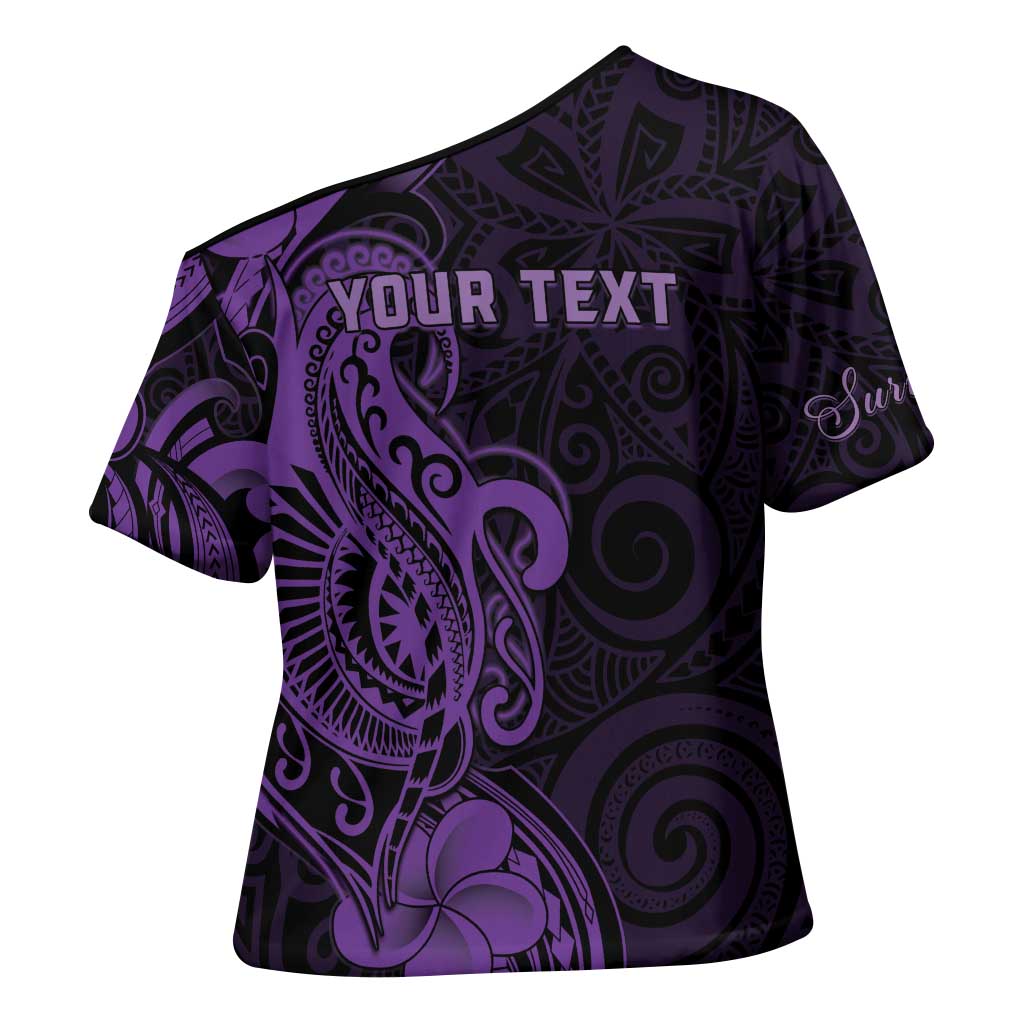 Personalised Lupus Warrior Cross Shoulder Shirt Never Give Up Polynesian Style LT05 - Polynesian Pride