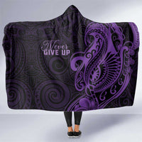 Lupus Warrior Hooded Blanket Never Give Up Polynesian Style LT05 One Size Purple - Polynesian Pride