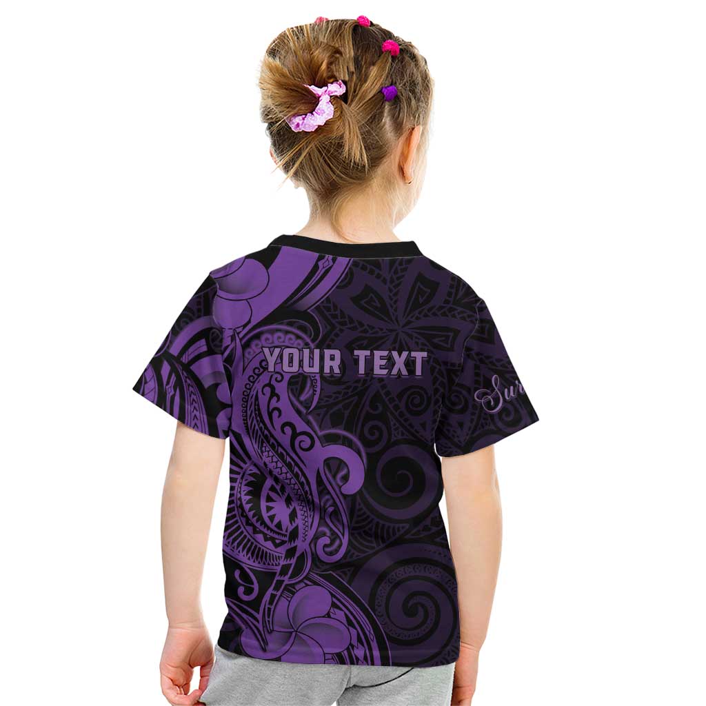 Personalised Lupus Warrior Kid T Shirt Never Give Up Polynesian Style LT05 - Polynesian Pride