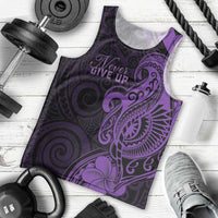 Personalised Lupus Warrior Men Tank Top Never Give Up Polynesian Style LT05 - Polynesian Pride