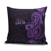 Lupus Warrior Pillow Cover Never Give Up Polynesian Style LT05 Purple - Polynesian Pride