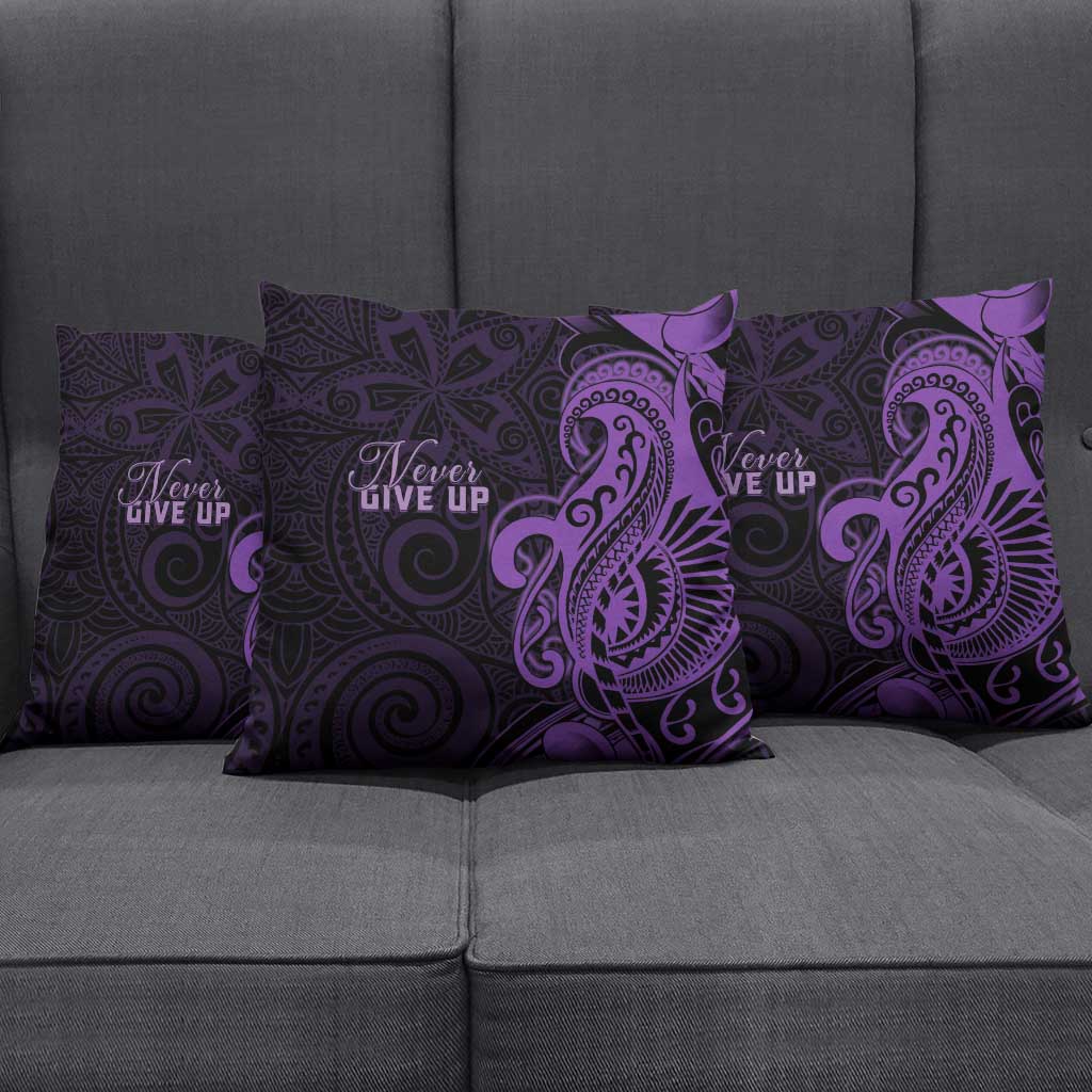 Lupus Warrior Pillow Cover Never Give Up Polynesian Style LT05 - Polynesian Pride