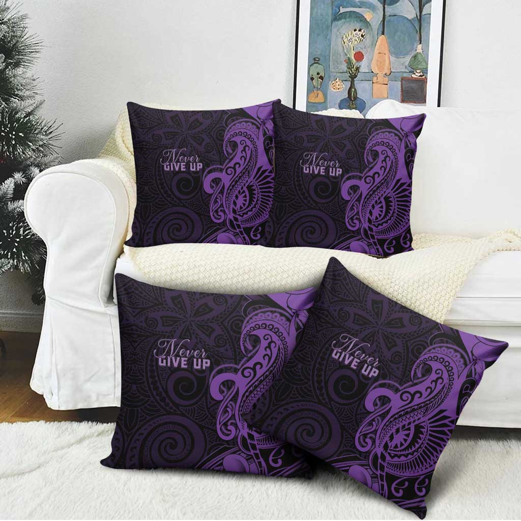 Lupus Warrior Pillow Cover Never Give Up Polynesian Style LT05 - Polynesian Pride