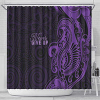 Lupus Warrior Shower Curtain Never Give Up Polynesian Style LT05 - Polynesian Pride