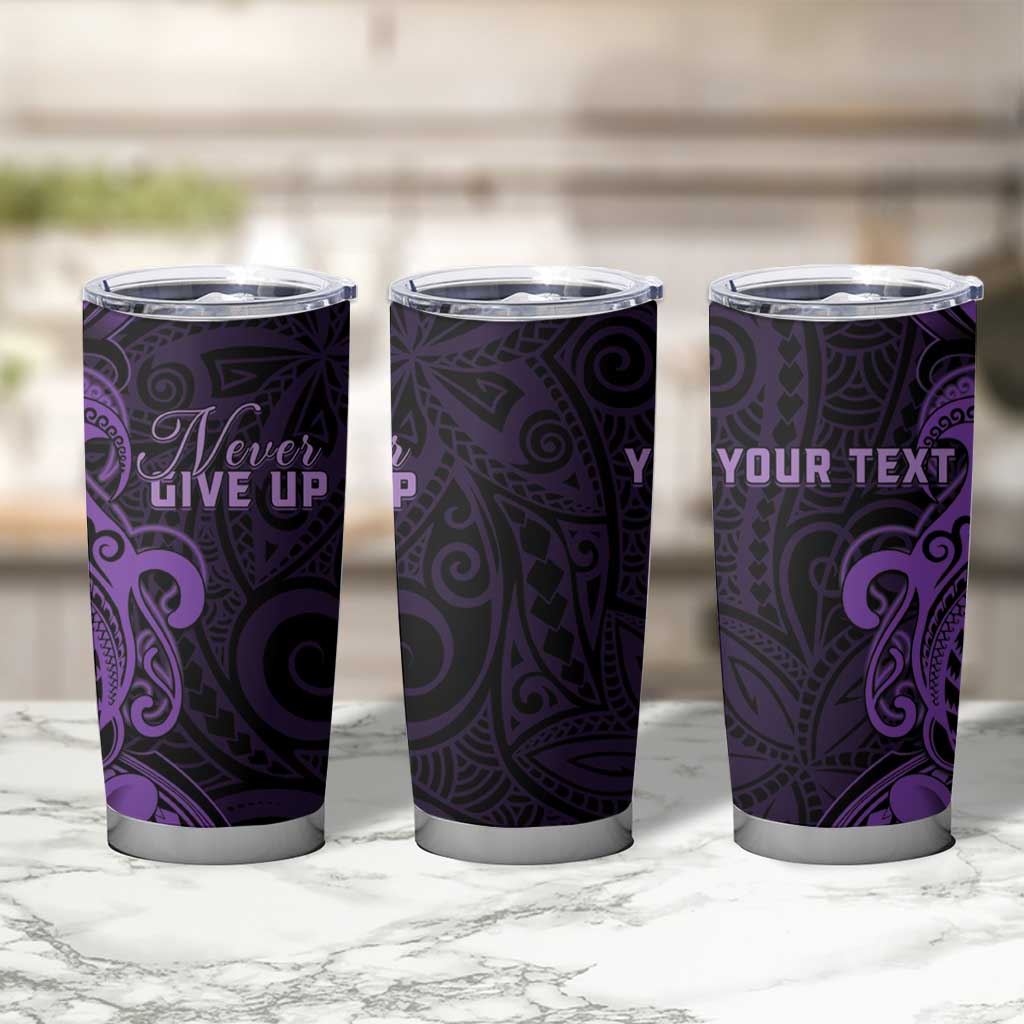 Personalised Lupus Warrior Tumbler Cup Never Give Up Polynesian Style LT05 - Polynesian Pride