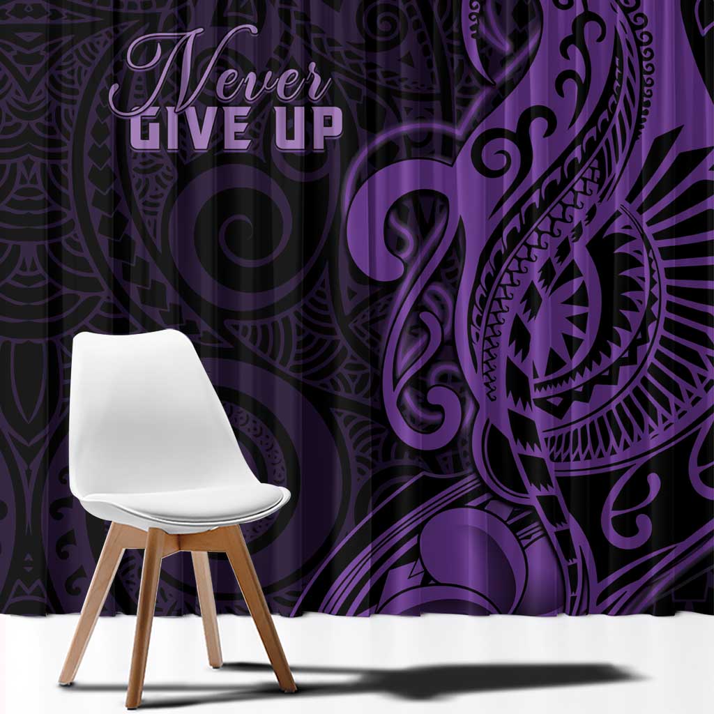 Lupus Warrior Window Curtain Never Give Up Polynesian Style LT05 - Polynesian Pride