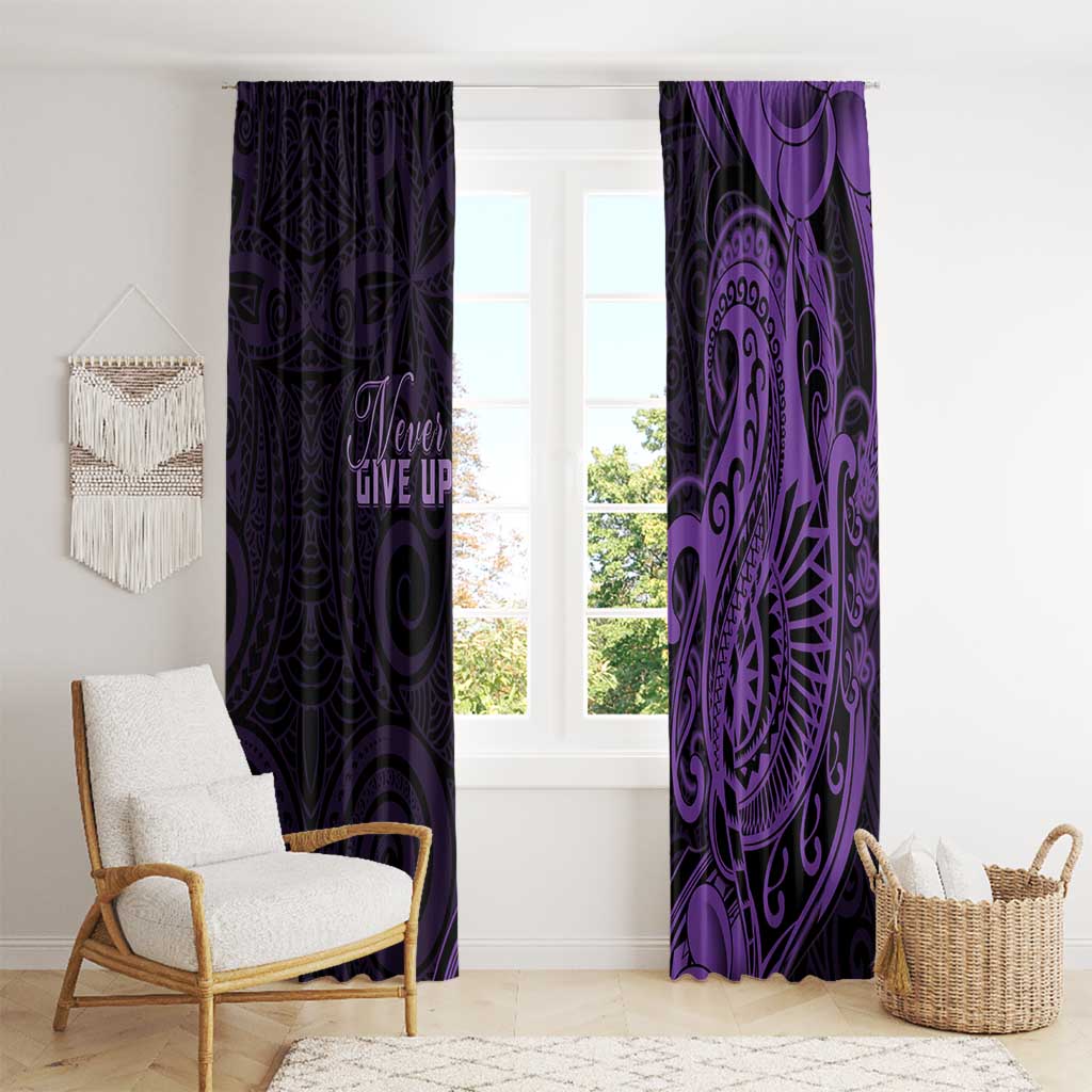 Lupus Warrior Window Curtain Never Give Up Polynesian Style LT05 - Polynesian Pride