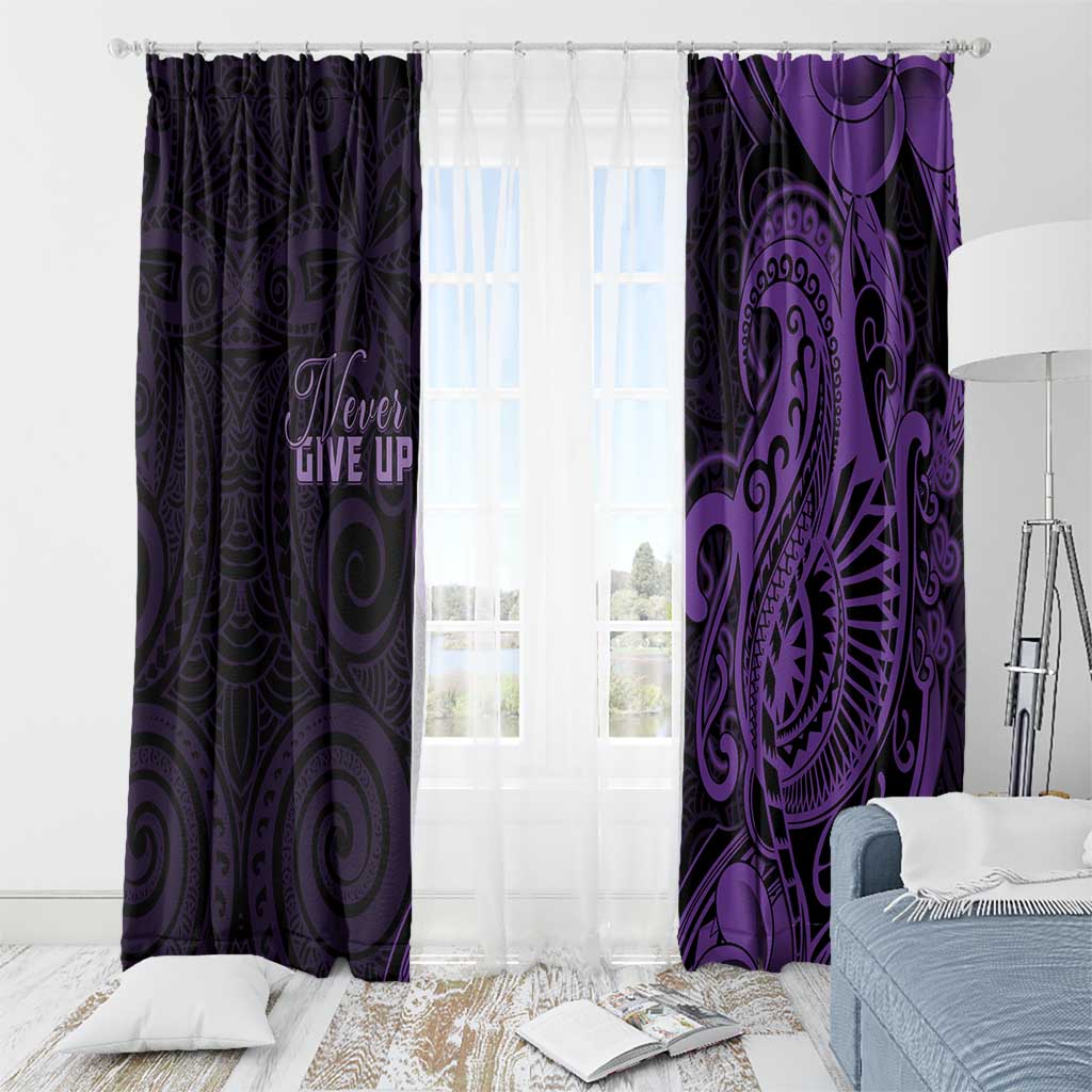 Lupus Warrior Window Curtain Never Give Up Polynesian Style LT05 - Polynesian Pride