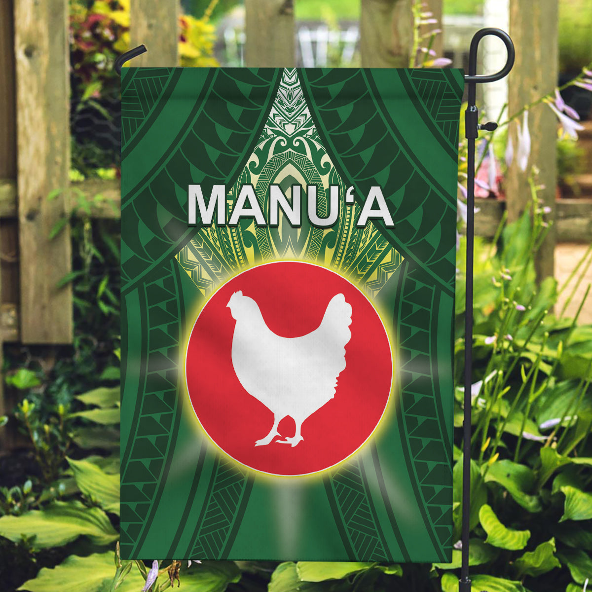 American Samoa Manu'a Cession Day Garden Flag With Polynesian Pattern