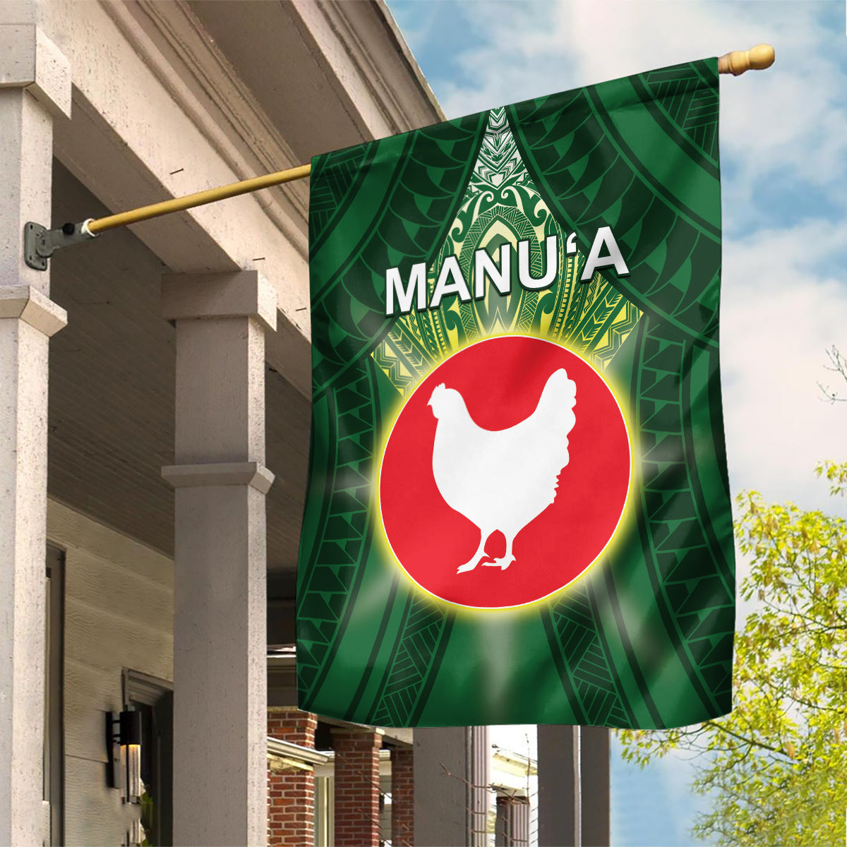 American Samoa Manu'a Cession Day Garden Flag With Polynesian Pattern LT05 House Flag Green - Polynesian Pride