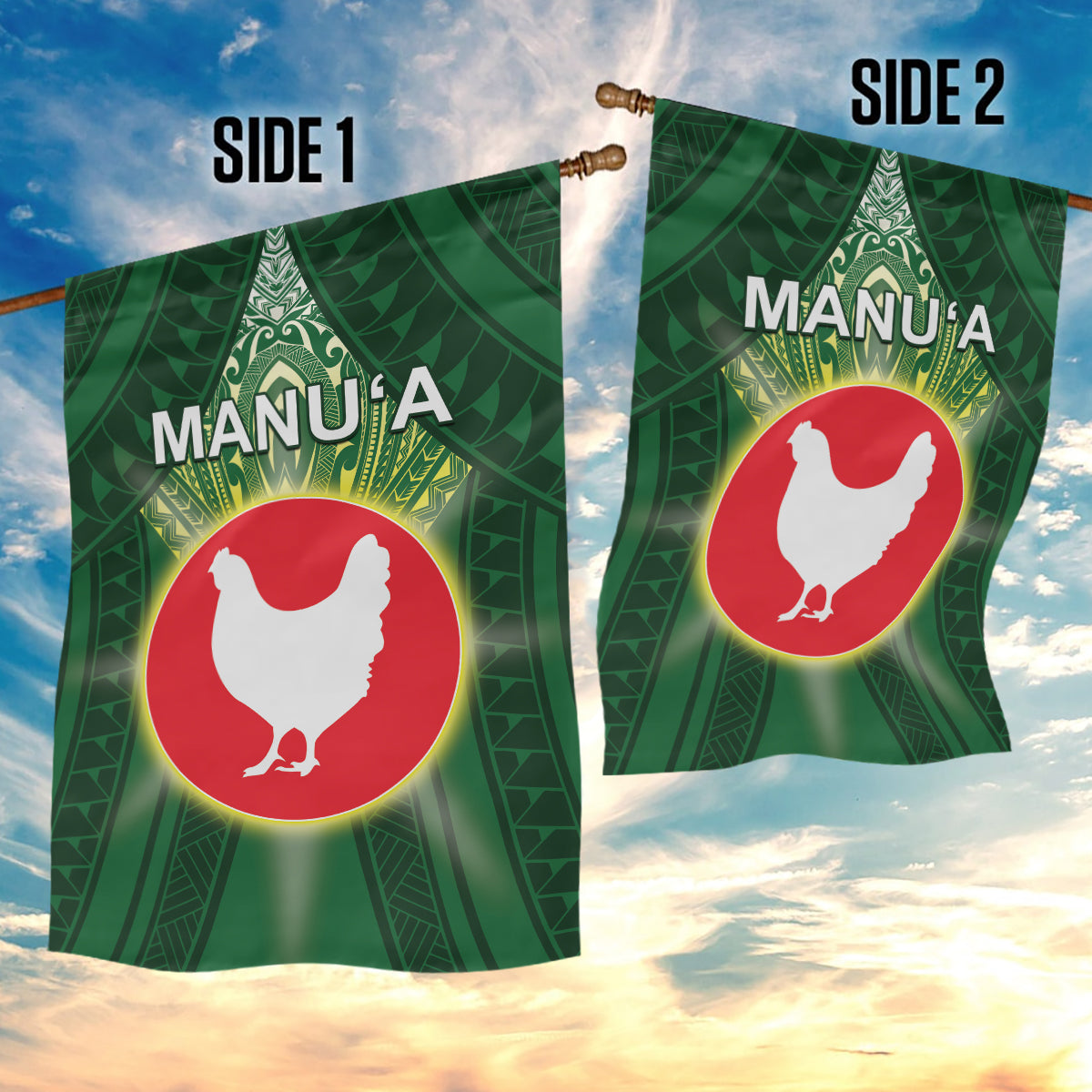American Samoa Manu'a Cession Day Garden Flag With Polynesian Pattern LT05 - Polynesian Pride