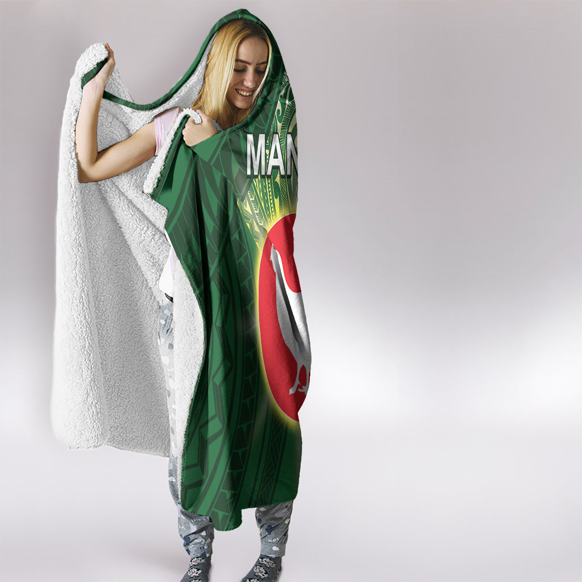 American Samoa Manu'a Cession Day Hooded Blanket With Polynesian Pattern LT05 - Polynesian Pride