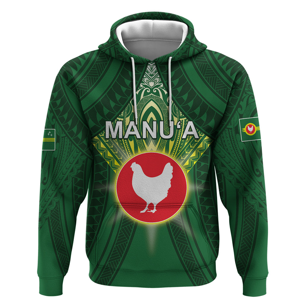Personalized American Samoa Manu'a Cession Day Hoodie With Polynesian Pattern LT05 Pullover Hoodie Green - Polynesian Pride