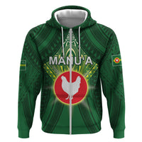Personalized American Samoa Manu'a Cession Day Hoodie With Polynesian Pattern LT05 Zip Hoodie Green - Polynesian Pride