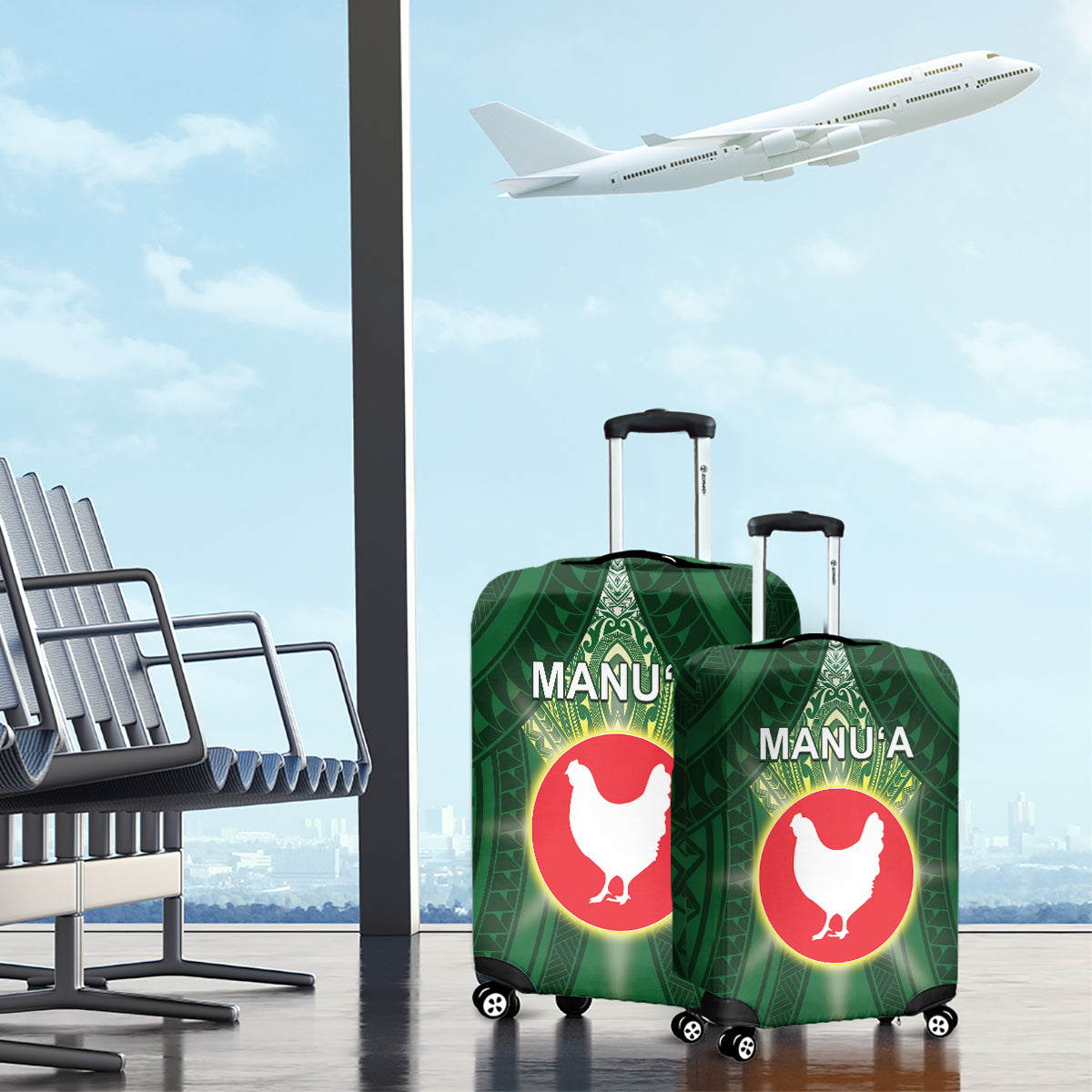American Samoa Manu'a Cession Day Luggage Cover With Polynesian Pattern LT05 - Polynesian Pride