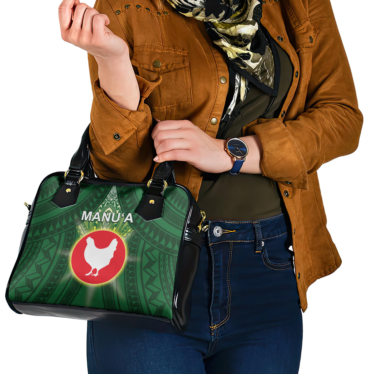 American Samoa Manu'a Cession Day Shoulder Handbag With Polynesian Pattern LT05 - Polynesian Pride
