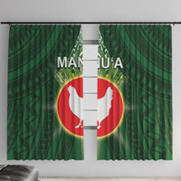 American Samoa Manu'a Cession Day Window Curtain With Polynesian Pattern LT05 With Hooks Green - Polynesian Pride