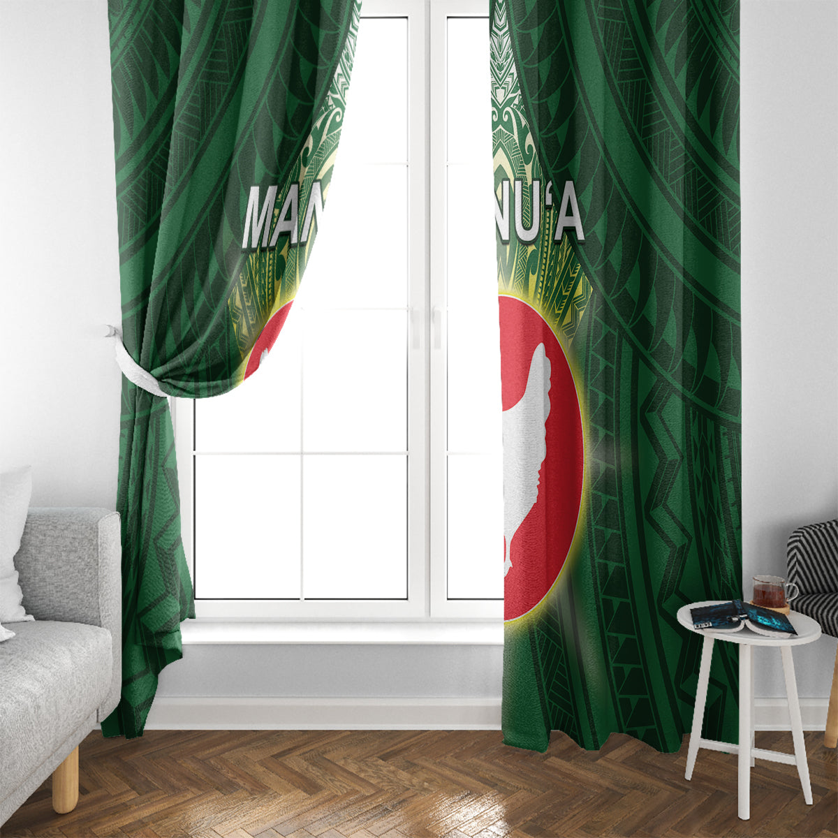 American Samoa Manu'a Cession Day Window Curtain With Polynesian Pattern LT05 - Polynesian Pride