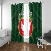 American Samoa Manu'a Cession Day Window Curtain With Polynesian Pattern LT05 With Grommets Green - Polynesian Pride