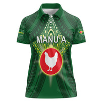 Personalized American Samoa Manu'a Cession Day Women Polo Shirt With Polynesian Pattern LT05 Female Green - Polynesian Pride