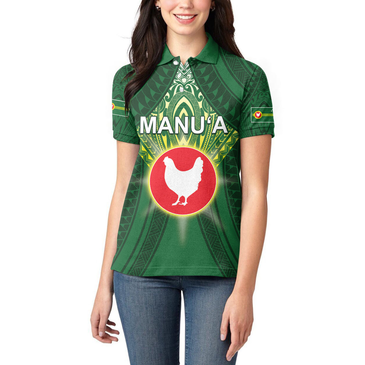 Personalized American Samoa Manu'a Cession Day Women Polo Shirt With Polynesian Pattern LT05 - Polynesian Pride