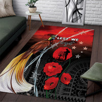 Papua New Guinea Remembrance Day Area Rug Lest We Forget LT05 Red - Polynesian Pride
