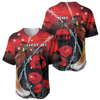 Papua New Guinea Remembrance Day Baseball Jersey Lest We Forget LT05 - Polynesian Pride