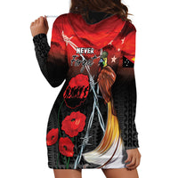 Papua New Guinea Remembrance Day Hoodie Dress Lest We Forget LT05 - Polynesian Pride