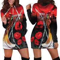 Papua New Guinea Remembrance Day Hoodie Dress Lest We Forget LT05 - Polynesian Pride