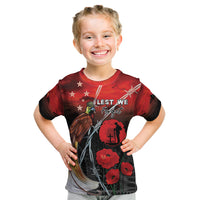 Papua New Guinea Remembrance Day Kid T Shirt Lest We Forget LT05 Red - Polynesian Pride